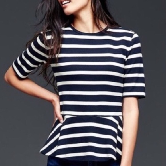 GAP Tops - GAP Striped Peplum Top-Women’s Medium
